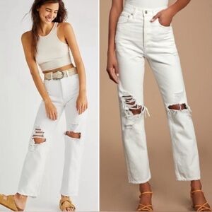 Agolde Distressed Uber High Rise Wide Leg